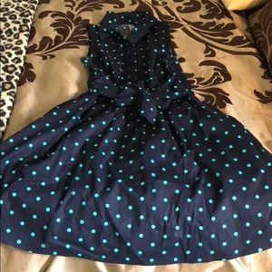 Beautiful. Blue/green polka dot dress